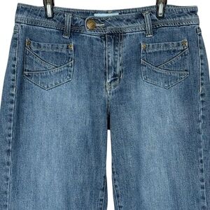 Kim Rogers Straight Leg Jeans Womens Size 12 Mid-Rise Stretch Denim Classic Blue